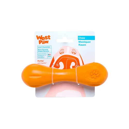 West Paw Hurley Dog Bone - Small, Tangerine