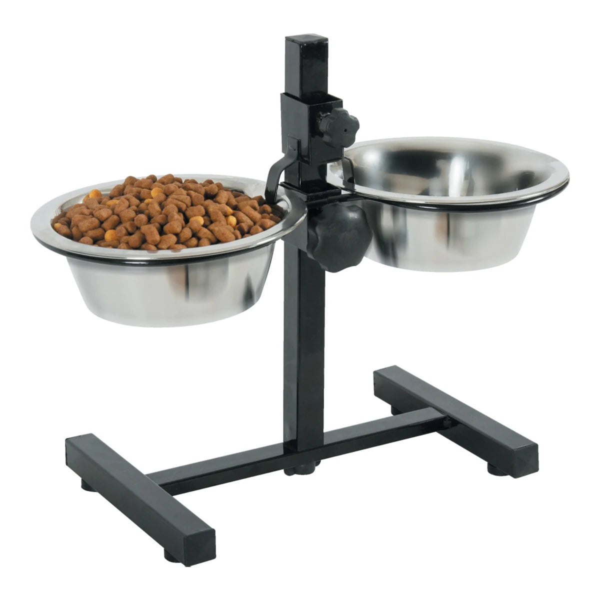 Zolux Adjustable Stand with Stainless Steel Dog Bowls - 0.7 L