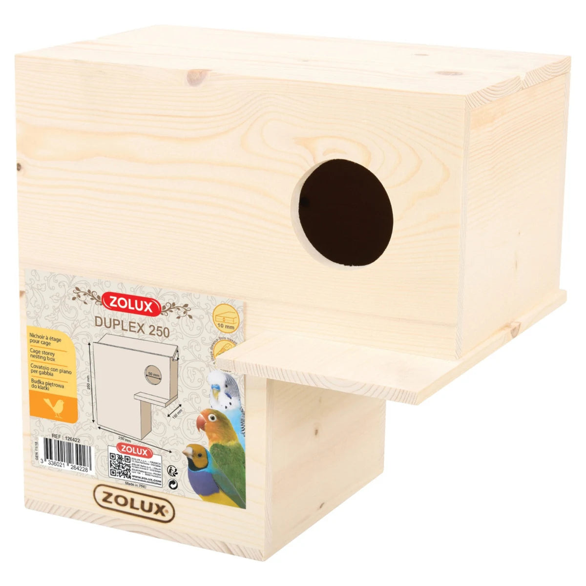 Zolux Bird Nesting Box - Duplex 250 - One Size