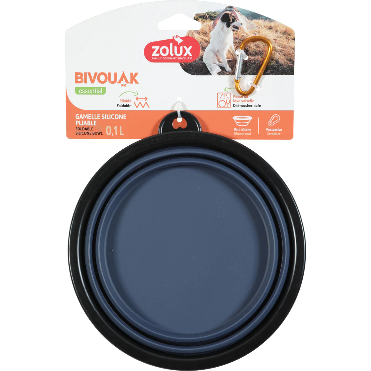 Zolux BVK Foldable Soft Bowl - Blue / 1 L