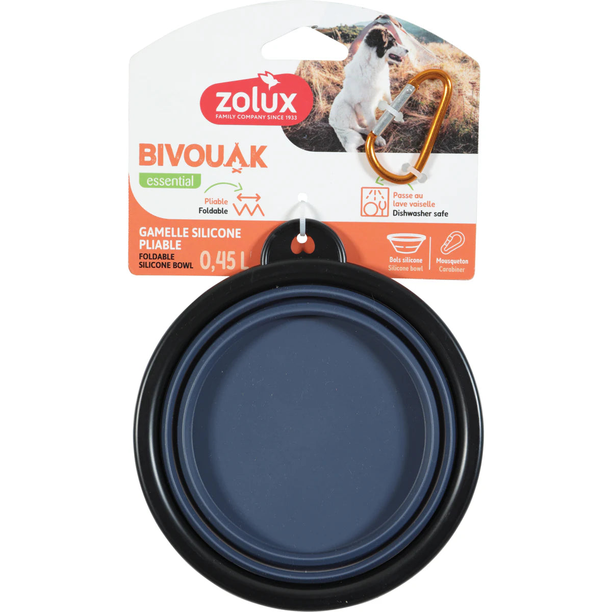Zolux BVK Foldable Soft Bowl - Blue / 450 ml