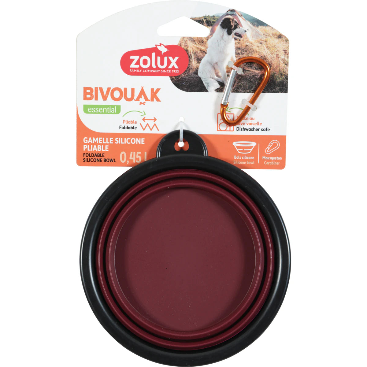 Zolux BVK Foldable Soft Bowl - Red / 450 ml