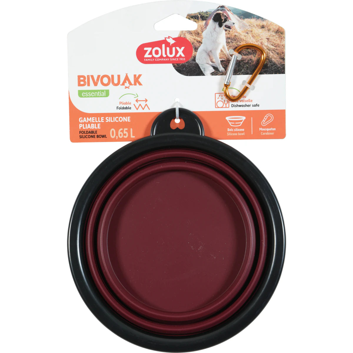 Zolux BVK Foldable Soft Bowl - Red / 650 ml