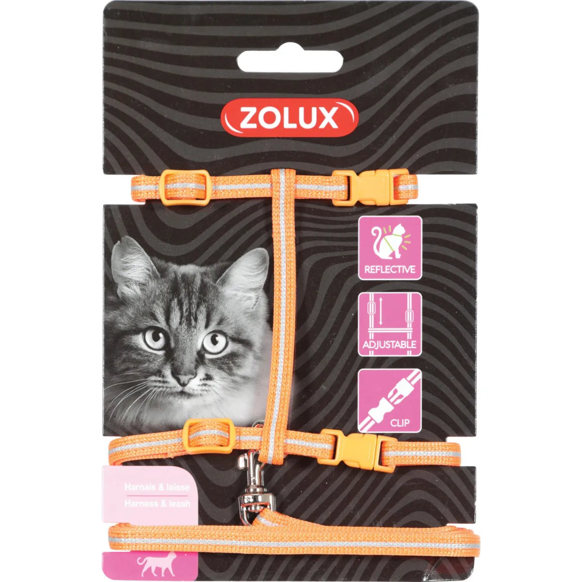 Zolux Cat Harness & Leash Kit - Orange