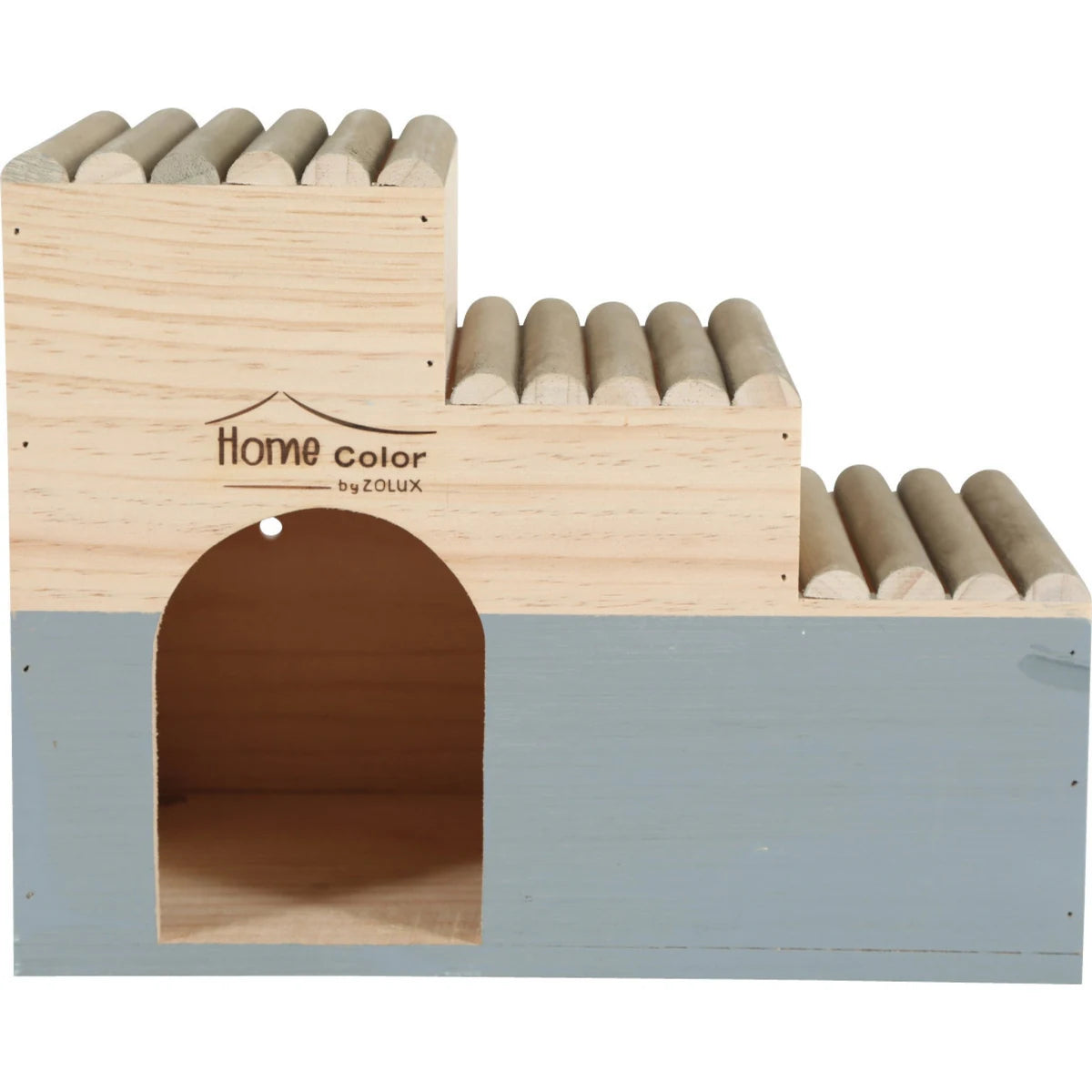Zolux Home Color Wooden House With Round Timbers Grey, Large - additional product view