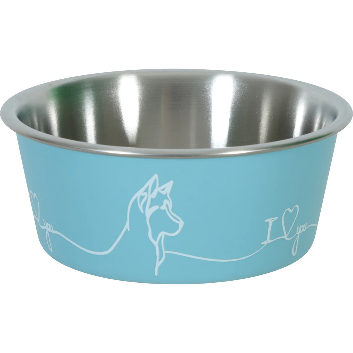 Zolux Non-Slip Love Dog Bowl - Blue / 1700 ml