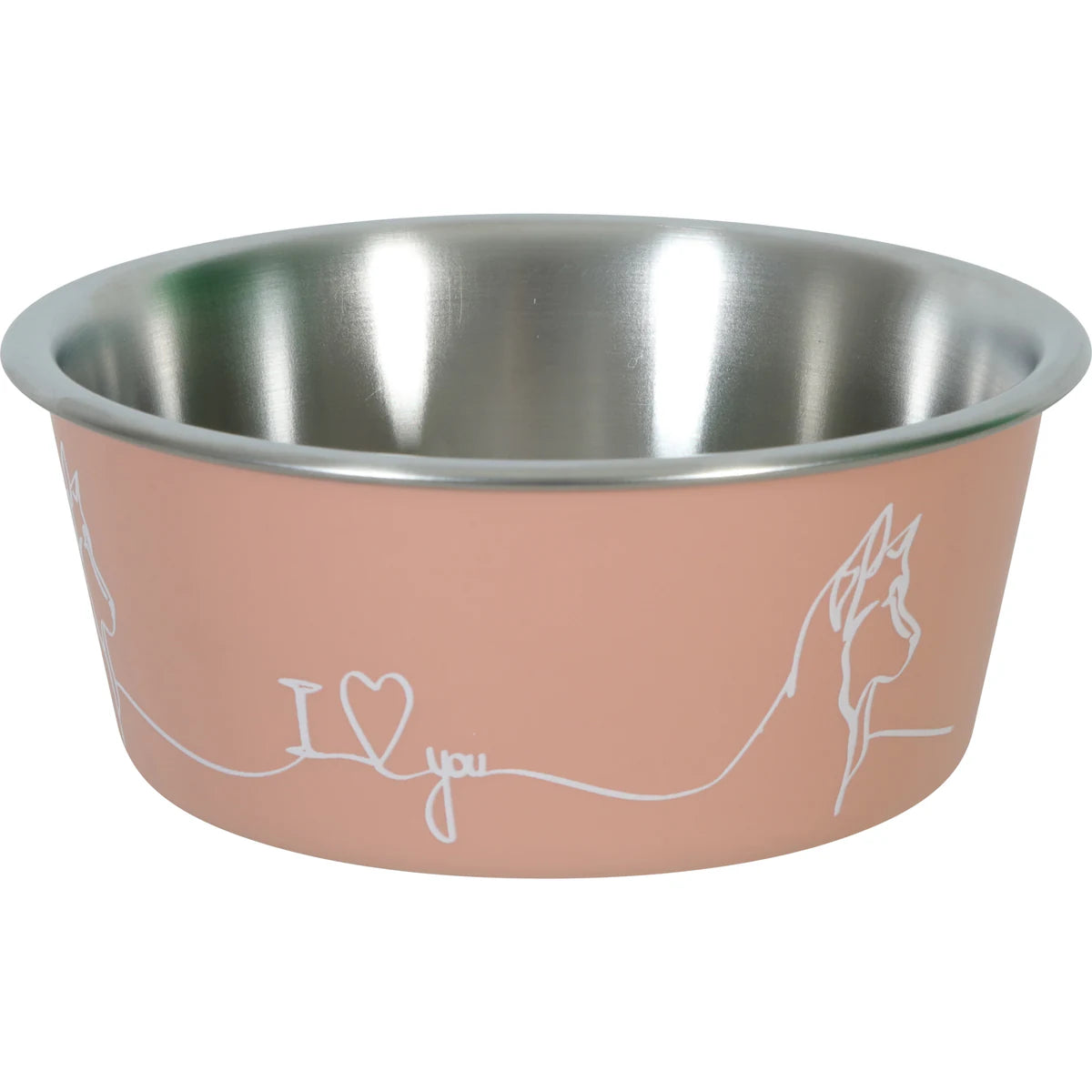 Zolux Non-Slip Love Dog Bowl - Pink / 1700 ml