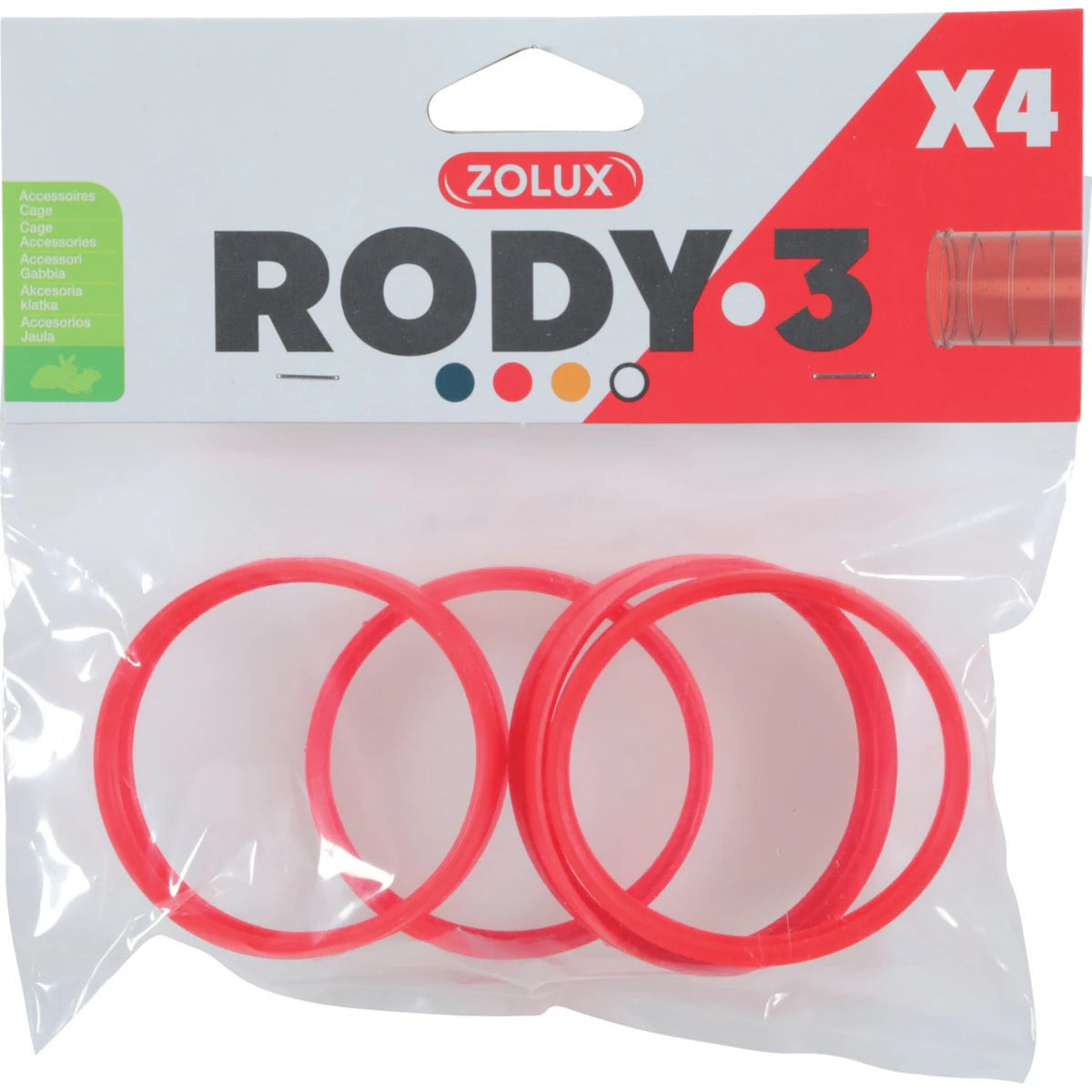 Zolux Rody 3 Cages Connector Ring - Red