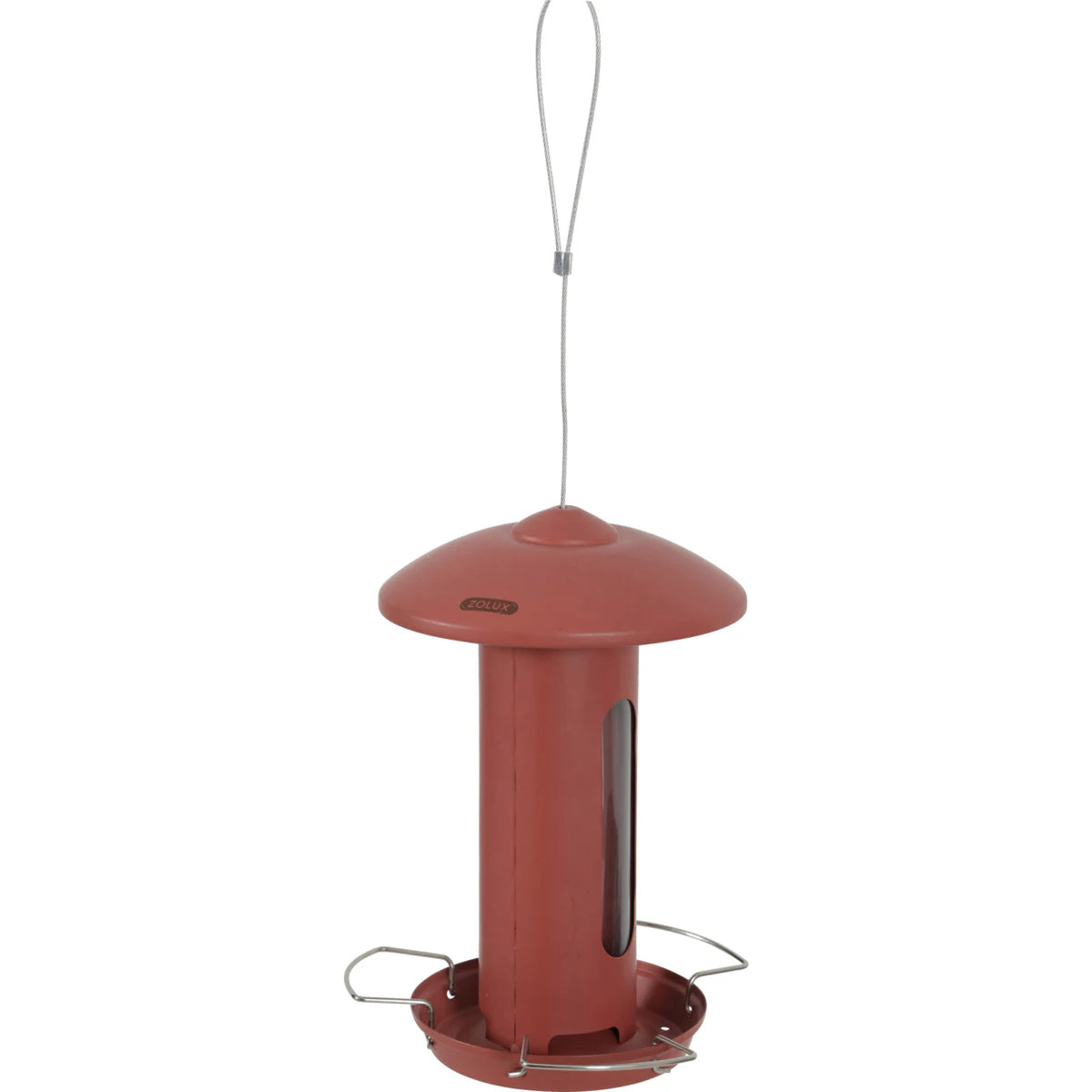 Zolux Solo Bird Feeder, Red Terra Metal - Red