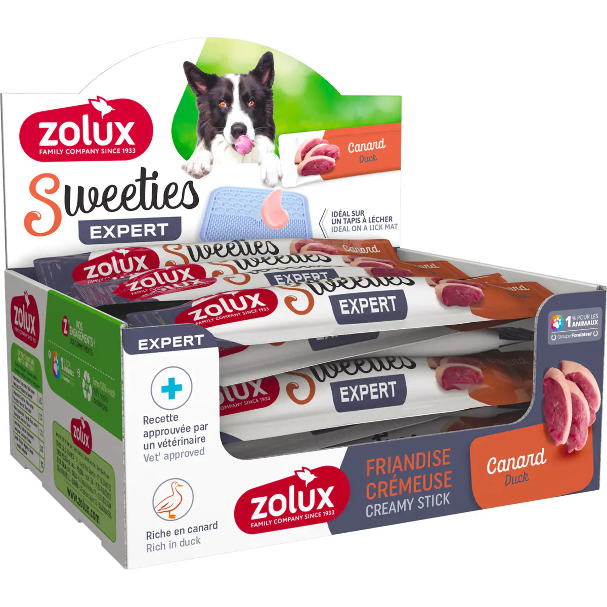 Zolux Sweeties Creamy Dog Treats – 48 Sticks - Duck