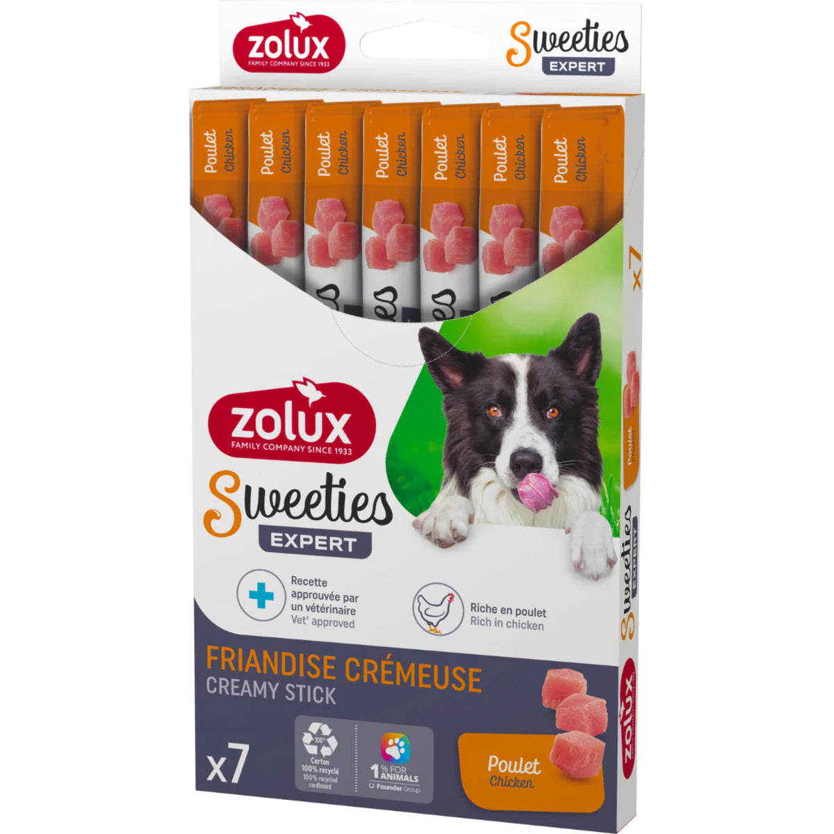 Zolux Sweeties Creamy Dog Treats – 7 Sticks - Chicken