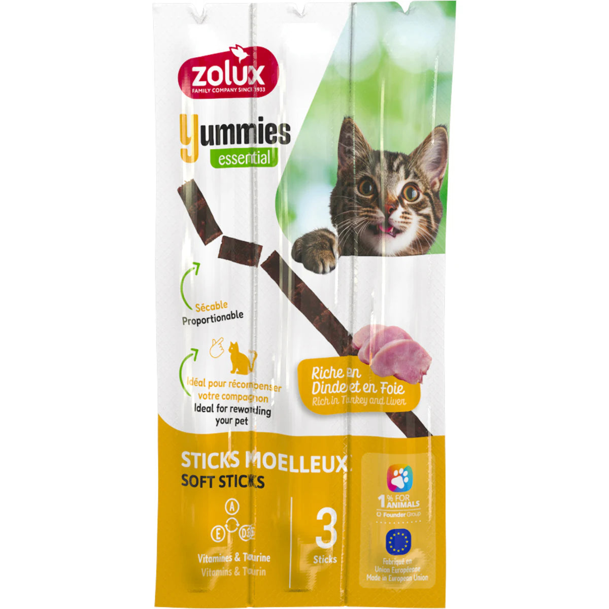 Zolux Yummies Cat Turkey Liver 3 Pack - One Size