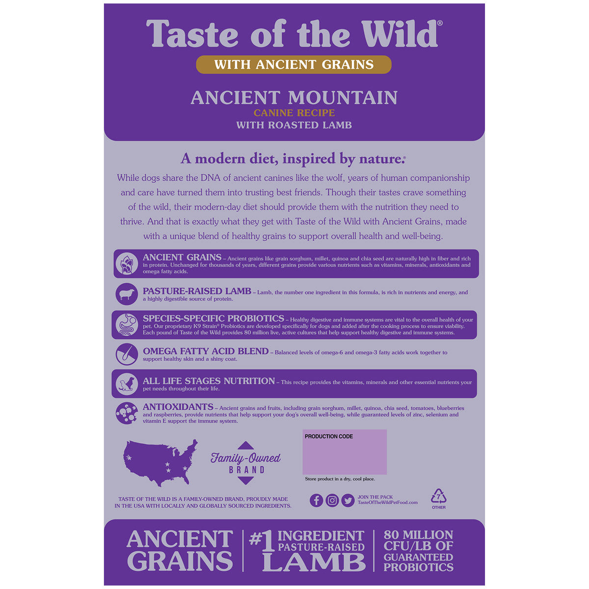 Taste of the Wild Ancient Mountain with Roasted Lamb Dog Dry Food - product image 4
