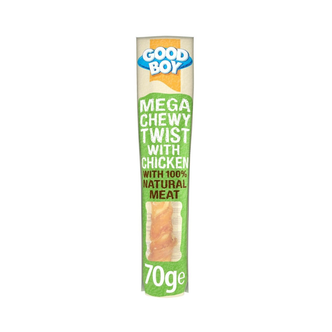 Armitage Mega Chew Chic Twist Dog Treats, I’m made with 100% natural chicken breast and am sure to get your dogs’ tails wagging.