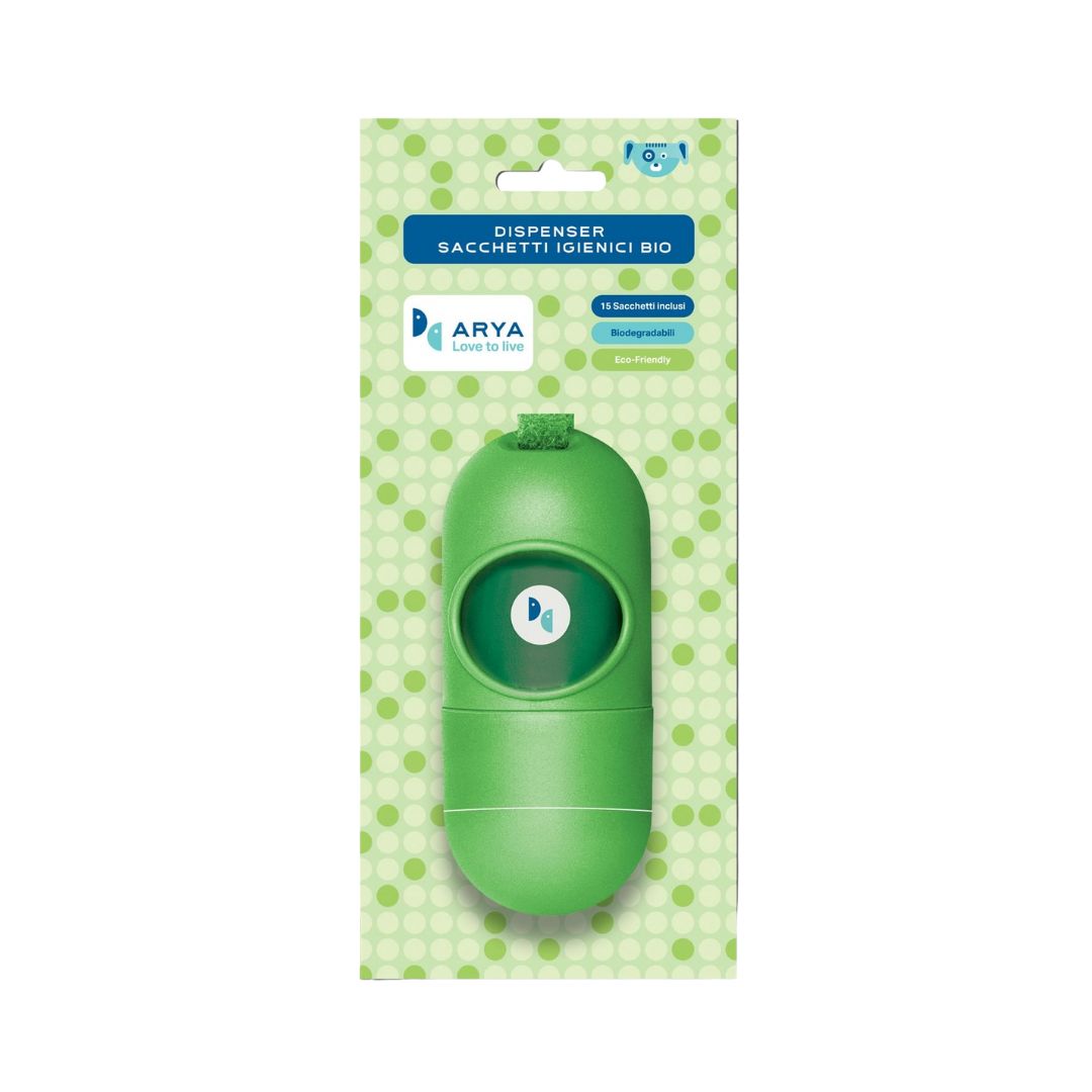 Arya Dispenser with 1 Biodegradable Eco-Friendly poop bags dispenser with clip for dog leash.