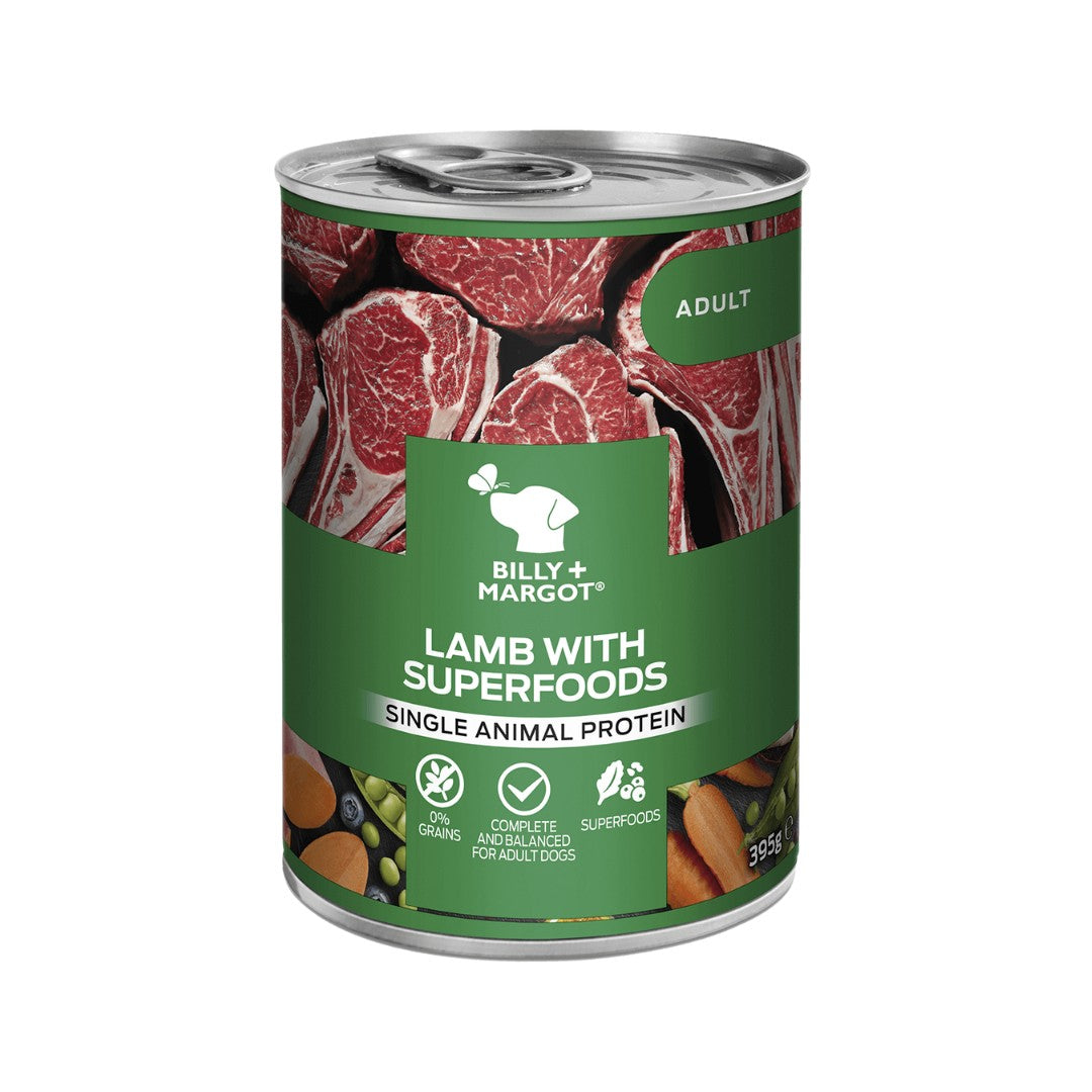 Billy & Margot Lamb with Superfoods Wet Dog Food - Can Front