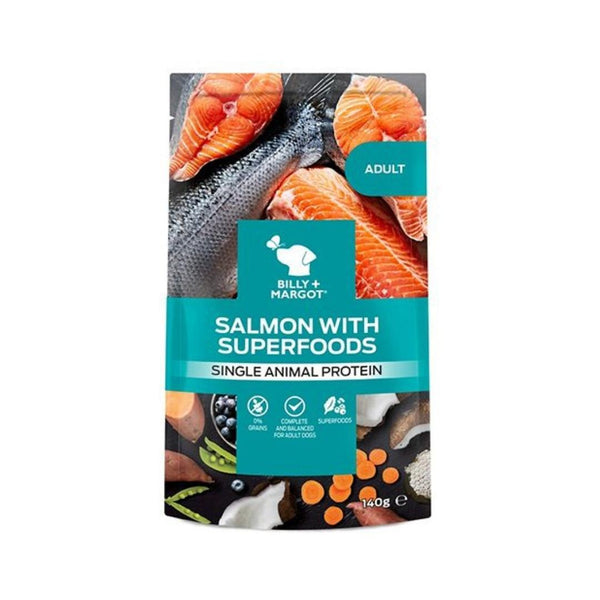 Billy & Margot Salmon with Superfoods Dog Wet Food - Front Pouch
