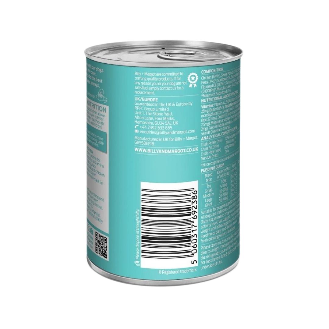Buy Billy & Margot Chicken with Superfoods Wet Puppy Food - Back Can