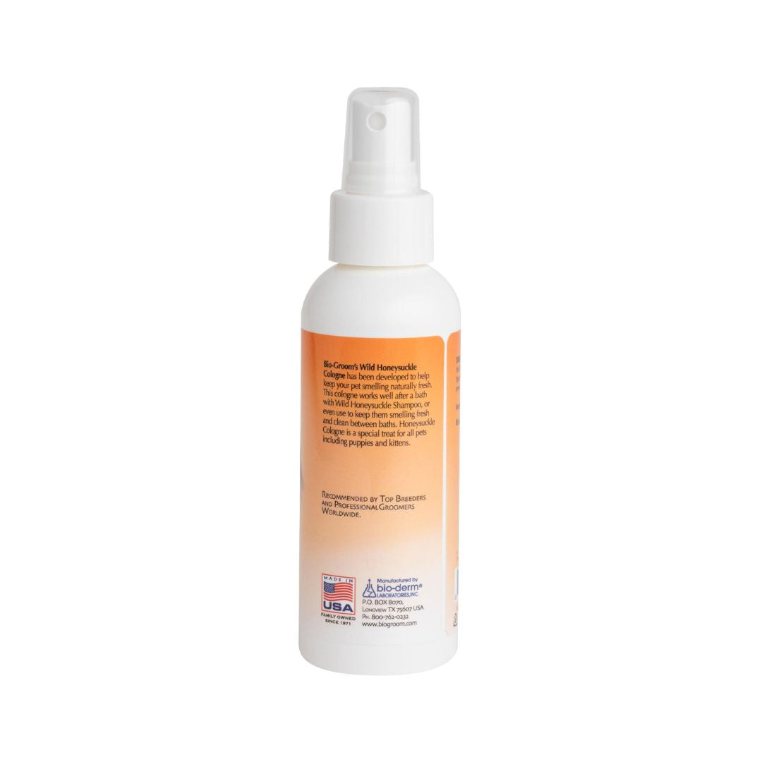 Bio-Groom Wild Honeysuckle Cologne is a dog cologne spray that has been developed with the finest, natural fragrances to leave your pet smelling wonderful for days. 3