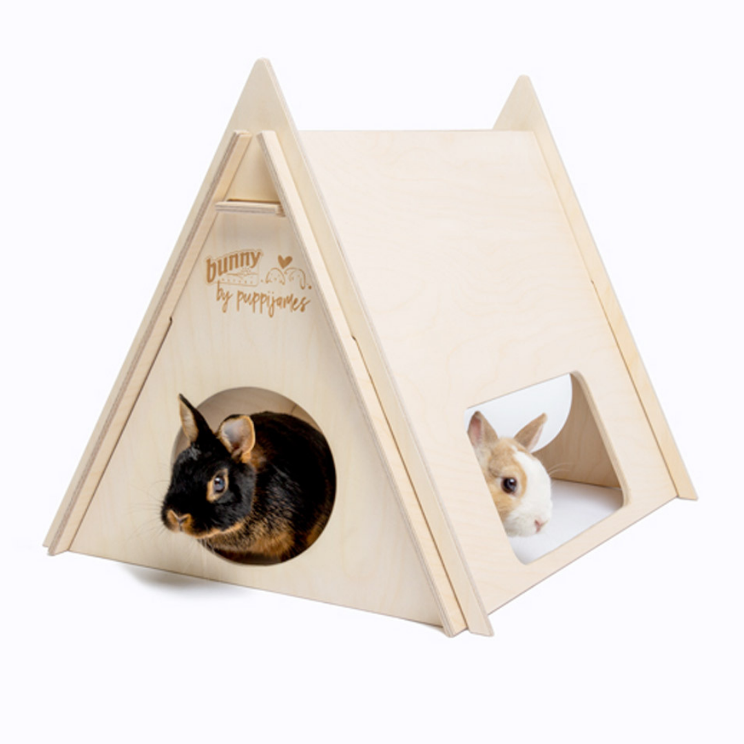 Bunny Nature Campsite Birch Wood Hideout for Small Animals – Packaging Front
