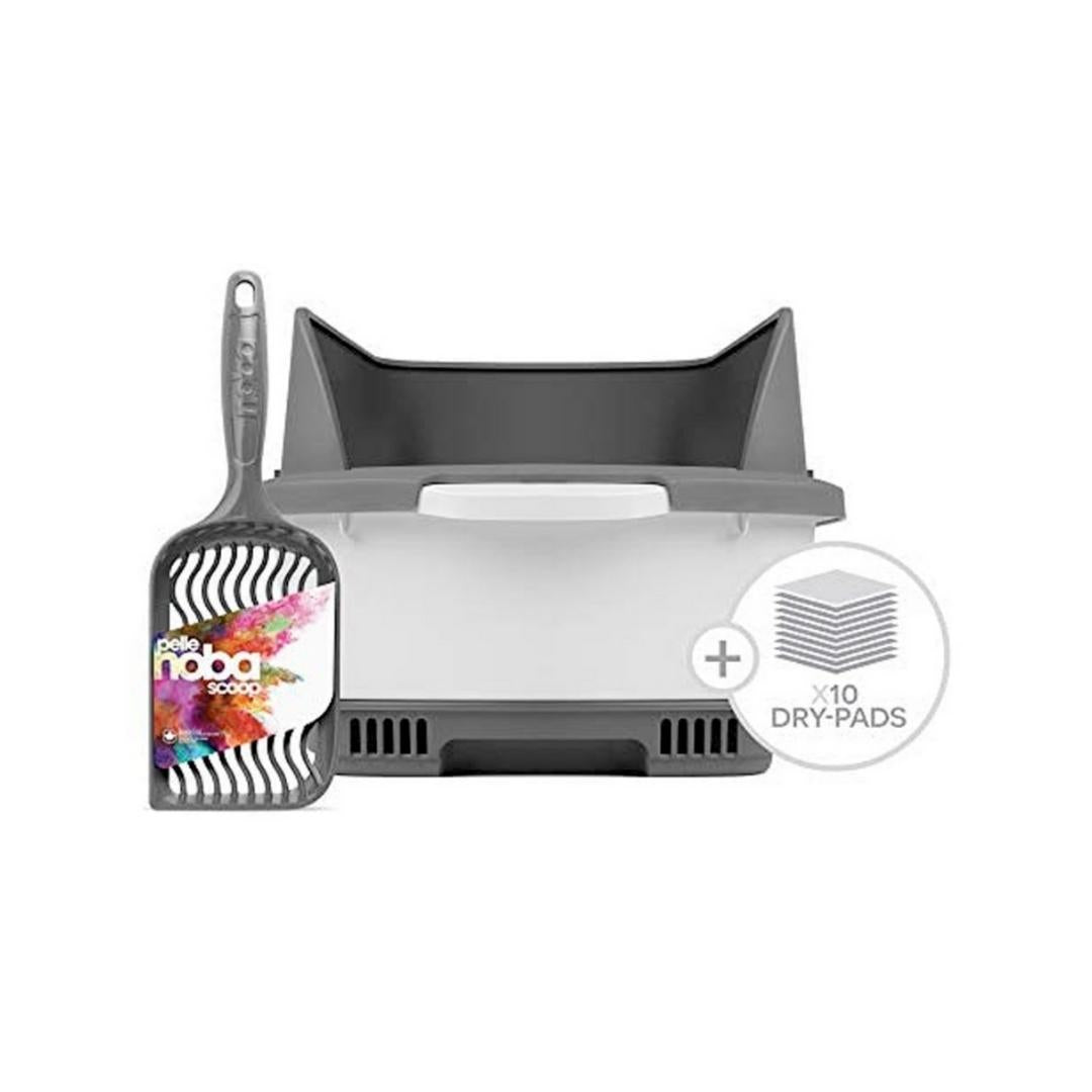 Cateco Cat Litter Box Complete Starter Kit With Height Extension Grey Petz.ae
