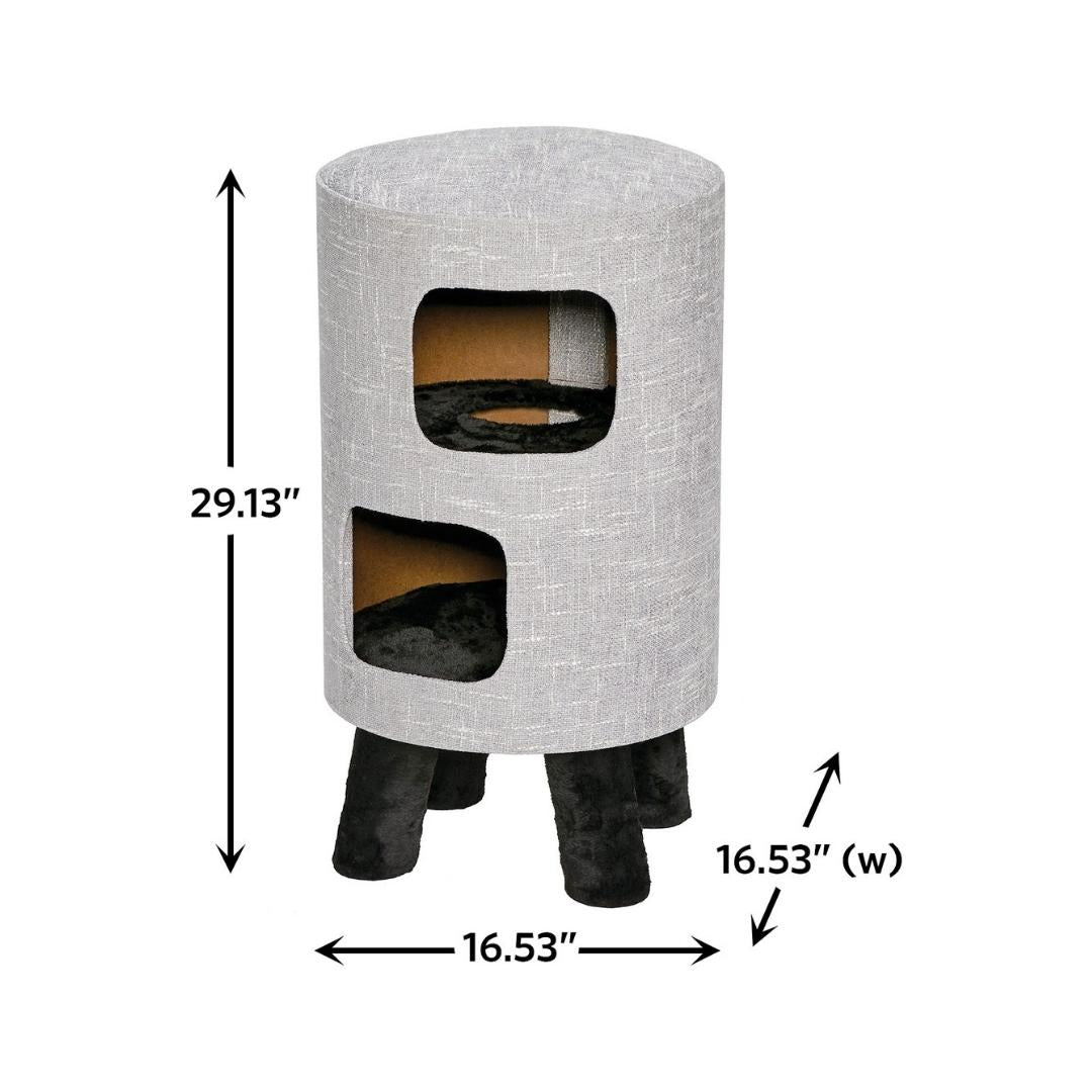 MidWest Feline Nuvo Cosmo Modern, Multi-Tier Cat Lounge with Cushioned Platform, Cozy Retreat with Faux Fur Pillow, and Flared Legs to Provide Elevation 2.