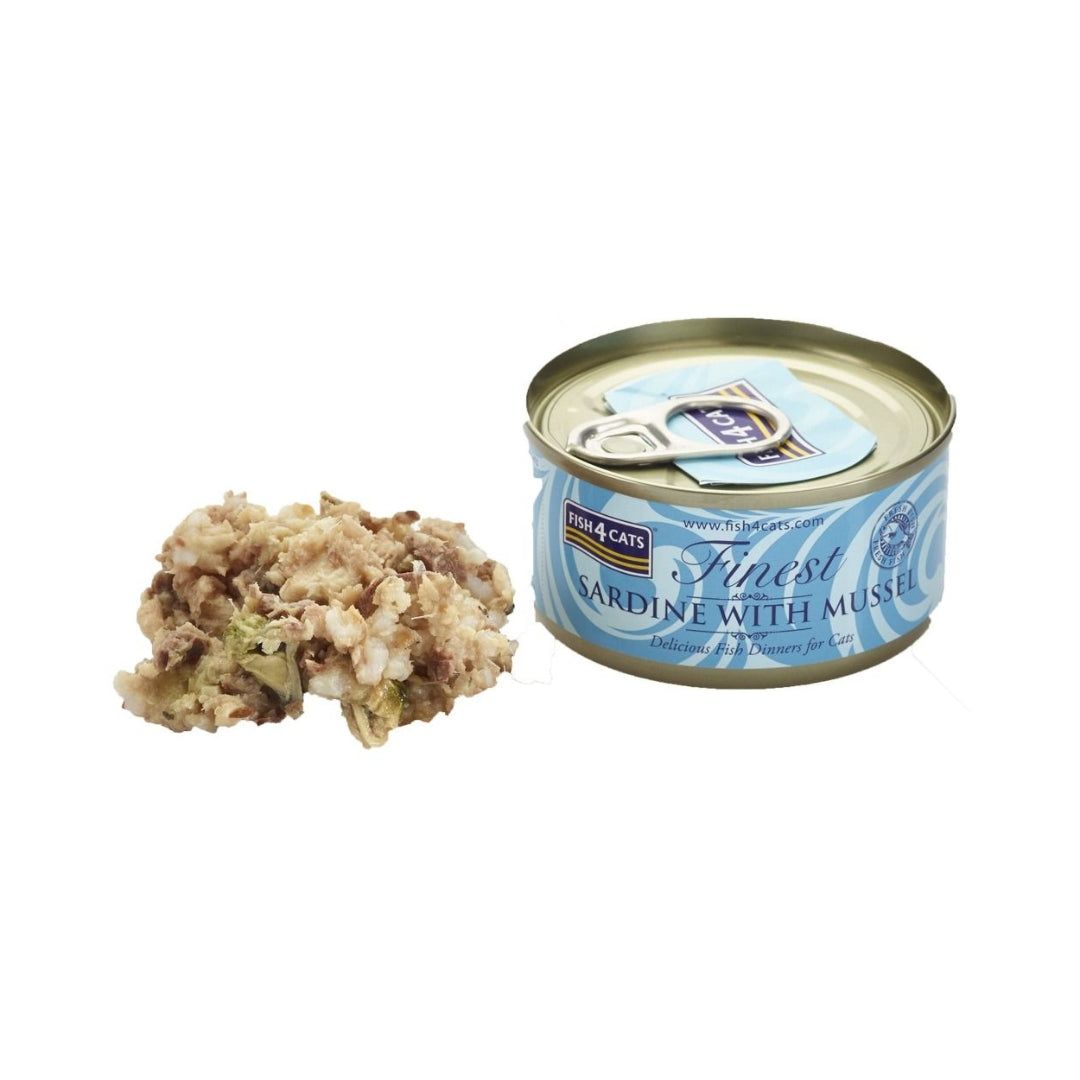 Fish4Cats Sardine with Mussel Cat Wet Food - Tine with Food