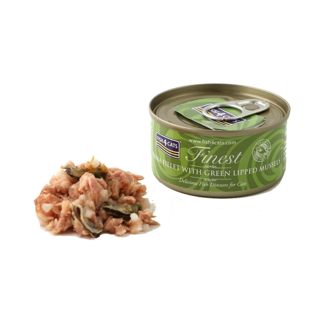 Fish4Cats Tuna Fillet with Mussels Cat Wet Food - Tin With Food