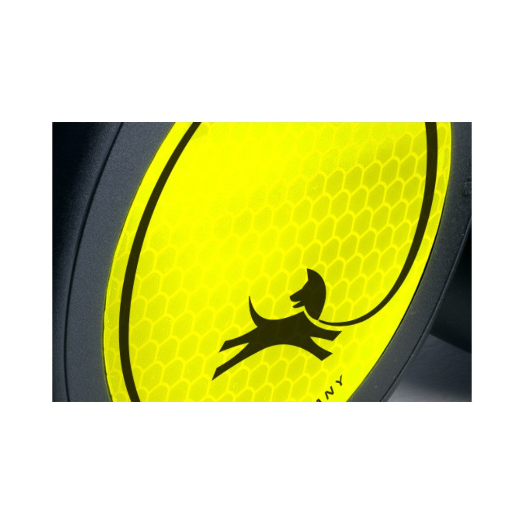 Flexi New Neon Tape Dog Leash Better visibility for you and your dog, Perfect for all weather conditions due to its reflective stickers and neon-colored components.