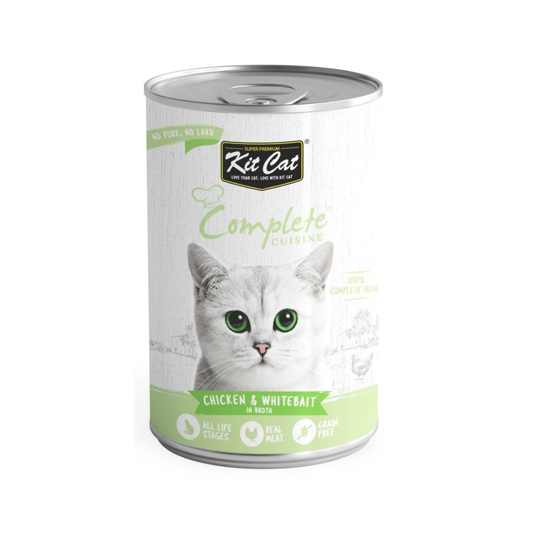 Kit Cat Complete Cuisine Chicken And Whitebait In Broth is created to provide your cats with a complete meal that Is effortless and convenient.