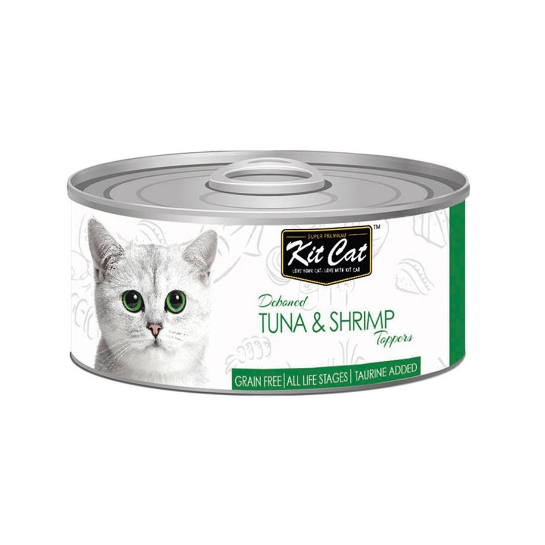 Kit Cat Deboned Tuna & Shrimp Toppers Cat Wet Food supports a healthy lifestyle, reducing the risk of kidney stones and urinary tract infections.