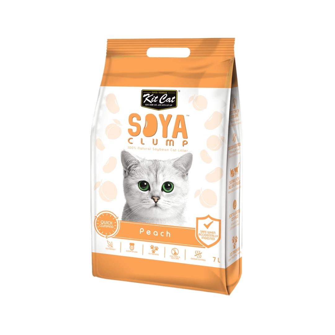 Kit Cat Soya Clump Peach - Natural, Biodegradable Soybean Cat Litter, 7L