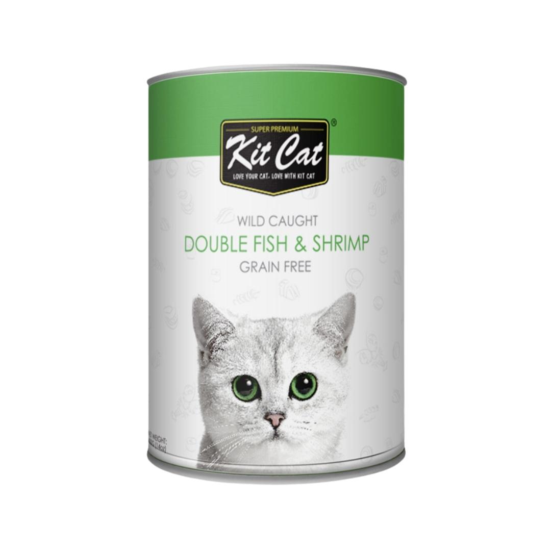 Kit Cat Wild Caught Double Fish & Shrimp Cat Wet Food - Premium Grain-Free Nutrition, 400g