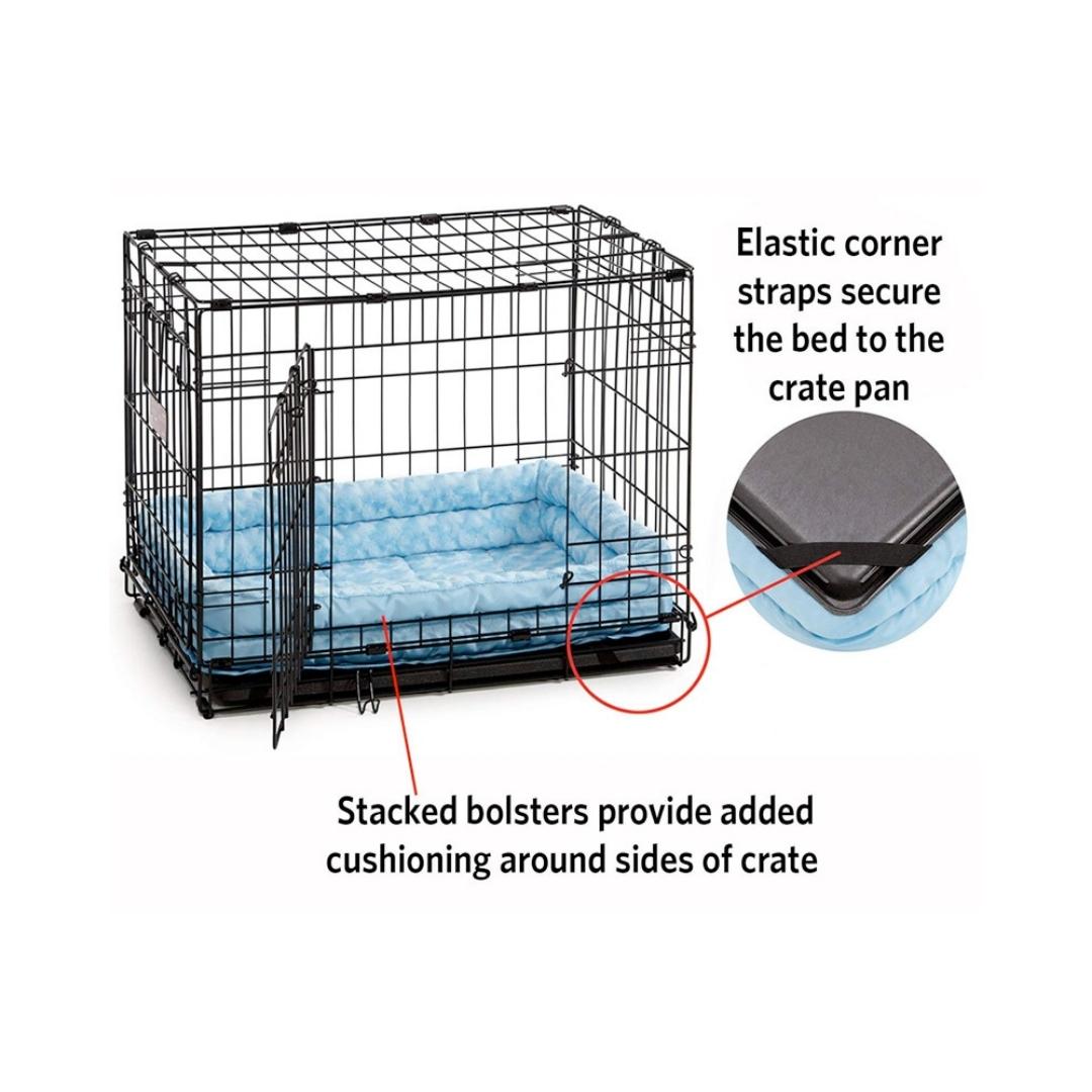 MidWest Quiet Time Blue Fashion Double Bolster Bed Blue Petz.ae UAE 1