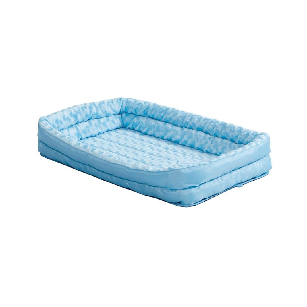MidWest Quiet Time Blue Fashion Double Bolster Bed Blue Petz.ae Dubai