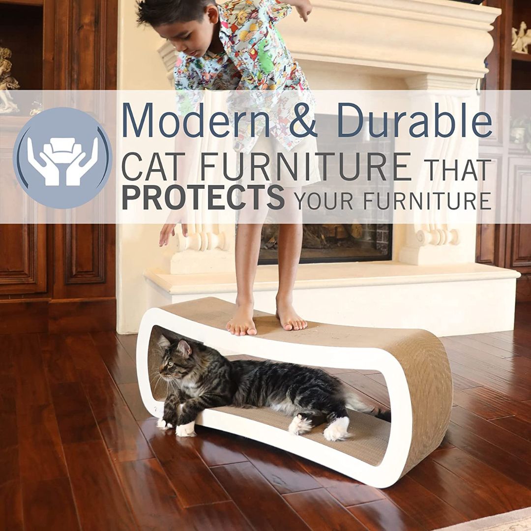 PetFusion Jumbo Serves double duty as both a cat scratcher and cat lounge that promises to keep your finicky companions coming back for more!