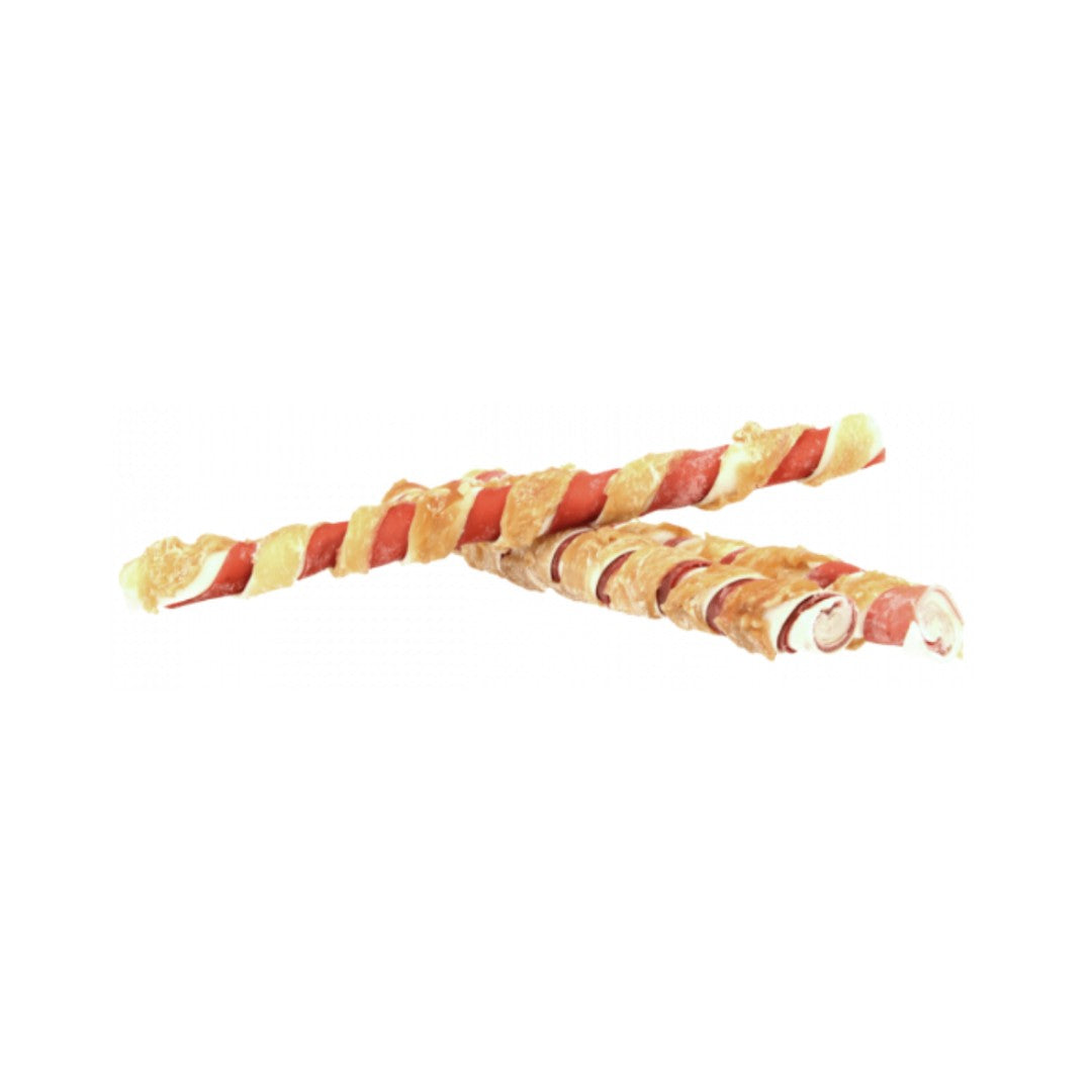 Pets Unlimited Tricolor Large Chewy Sticks Chicken Dog Treats: Dental Health and Delight Combined
