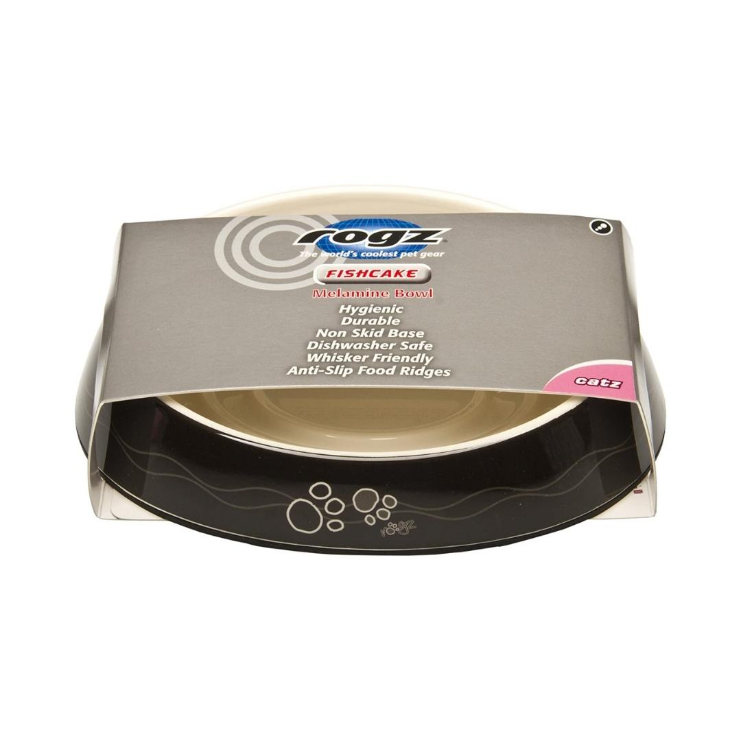 Rogz Cat Fishcake Bowl Black Paws Petz.ae Dubai Pet Store