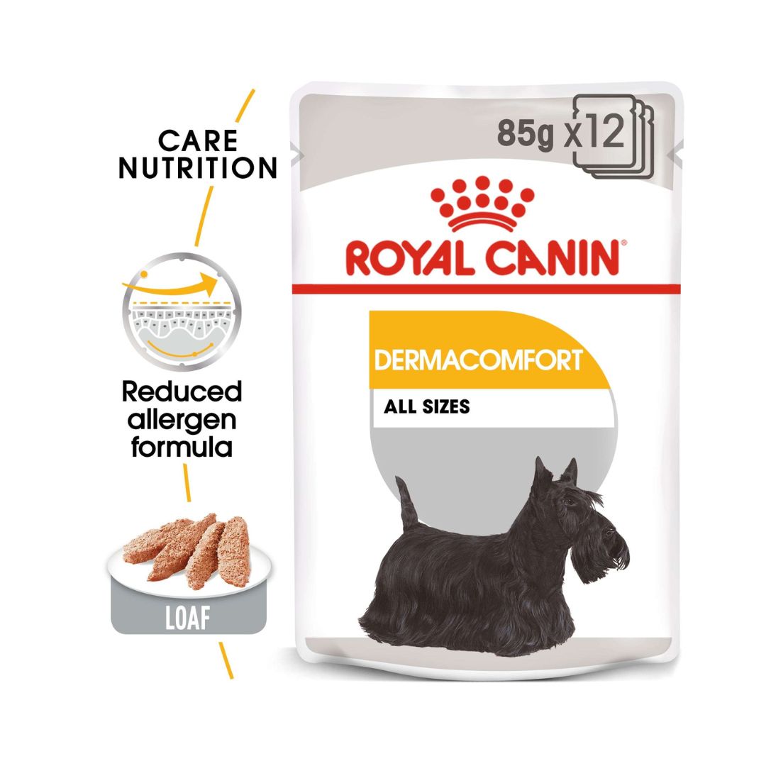 Royal Canin Dermacomfort Dog Wet Food - Wet food for adult dogs with sensitive skin.- Food Nutrition