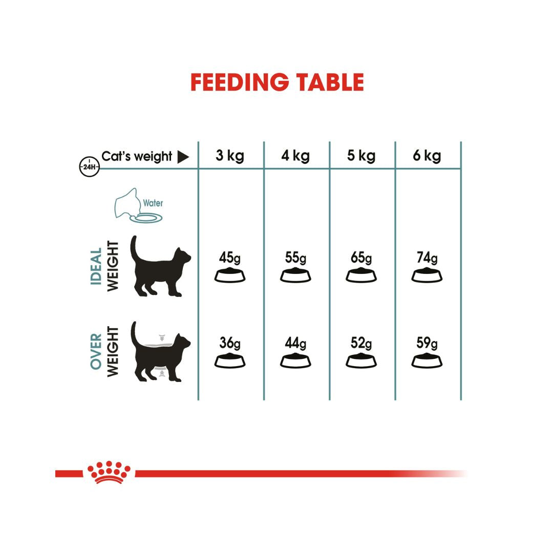 Royal Canin Hairball Care Adult Dry Cat Food - Feeding Guide