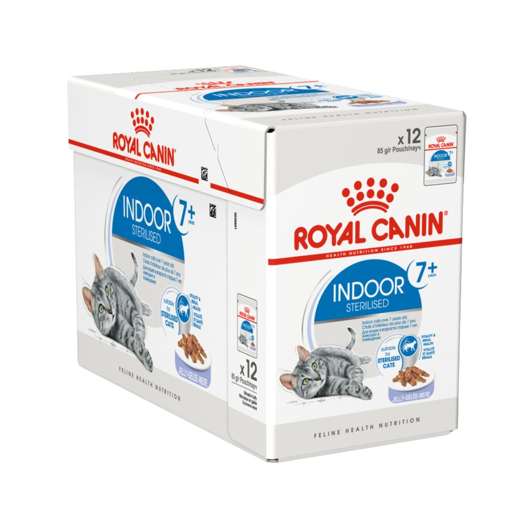 Royal Canin Indoor Sterilised 7+ Jelly Cat Wet Food - Full Box