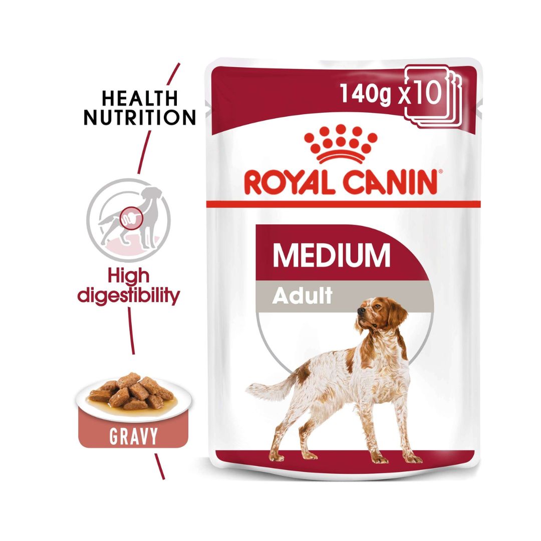 Royal Canin Medium Adult Dog Gravy Wet Food - Wet food in gravy for medium-sized adult dogs. food Nutitions