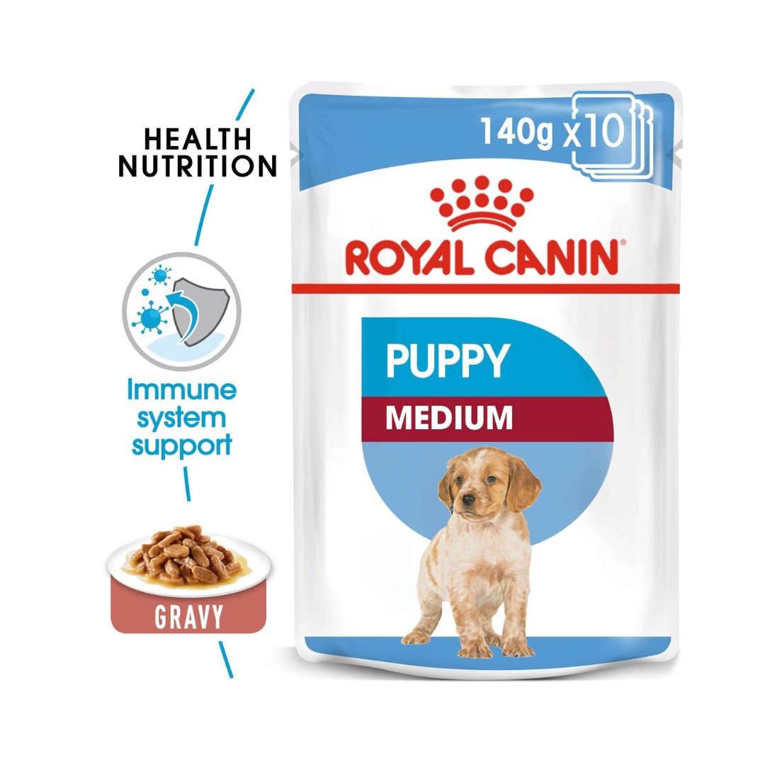 Royal Canin Medium Puppy Gravy Wet Food - Wet food in gravy for medium-sized puppies - Health Nutritions