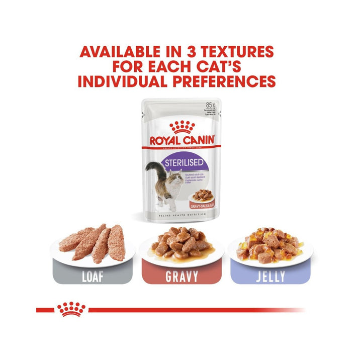 Royal Canin Sterilised in Gravy Wet Cat Food Complete feed for cats - Especially for neutered adult cats (thin slices in gravy) 6.