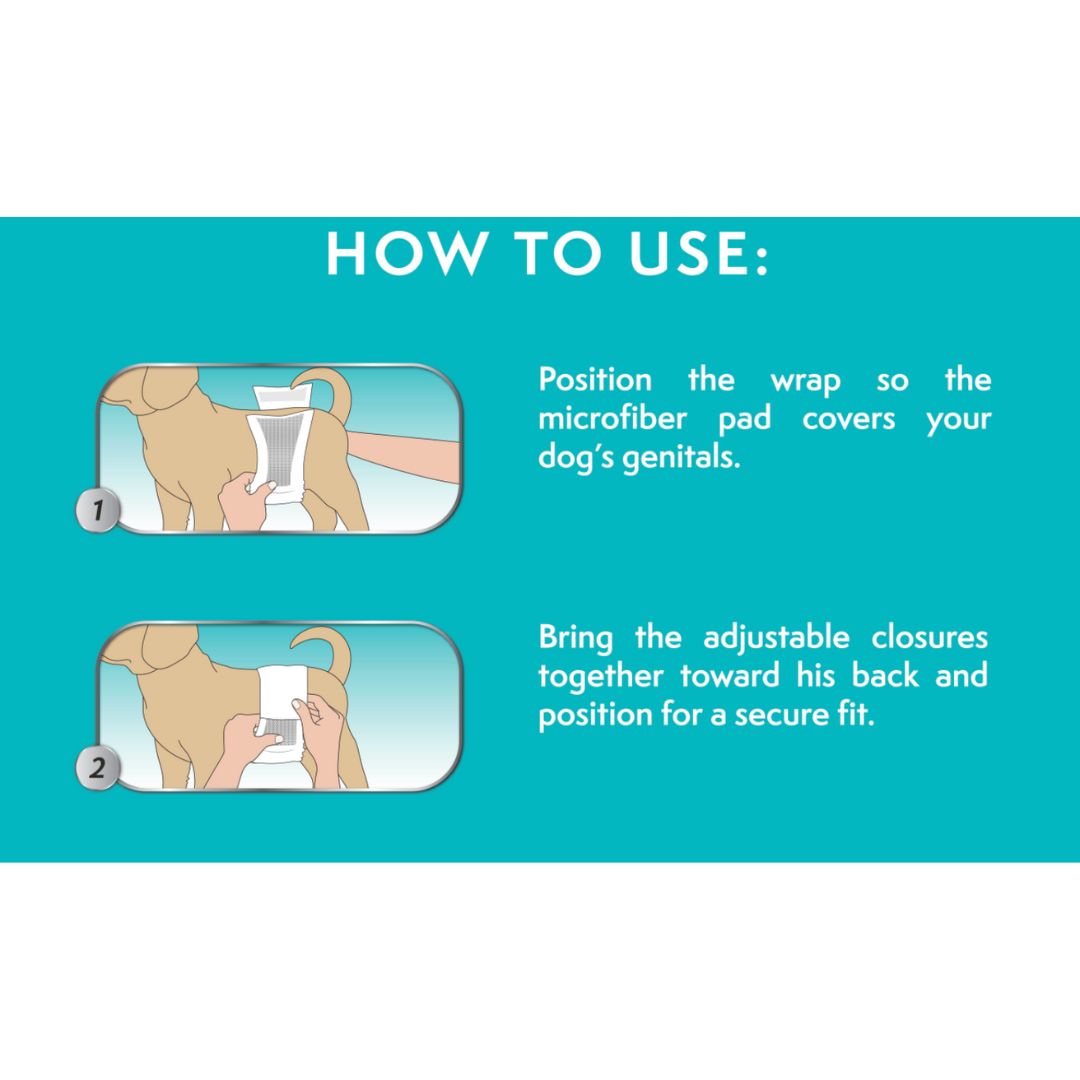 Simple Solution Disposable Male Wraps will protect your home from pee and restore peace of mind for you and your male dog.