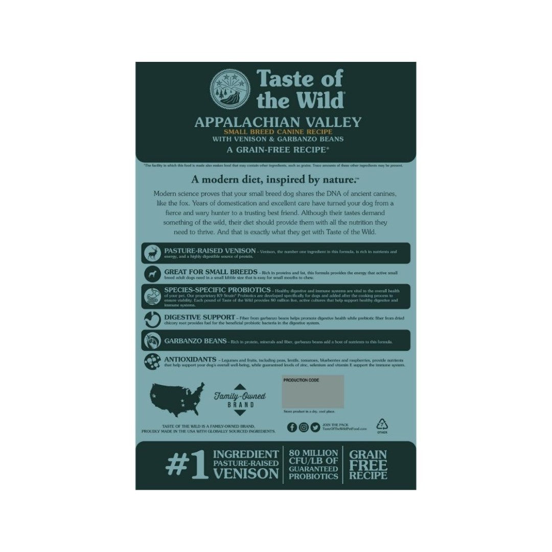 Taste of the Wild Appalachian Valley Small Breed with Venison Dog Dry Food - product image 3