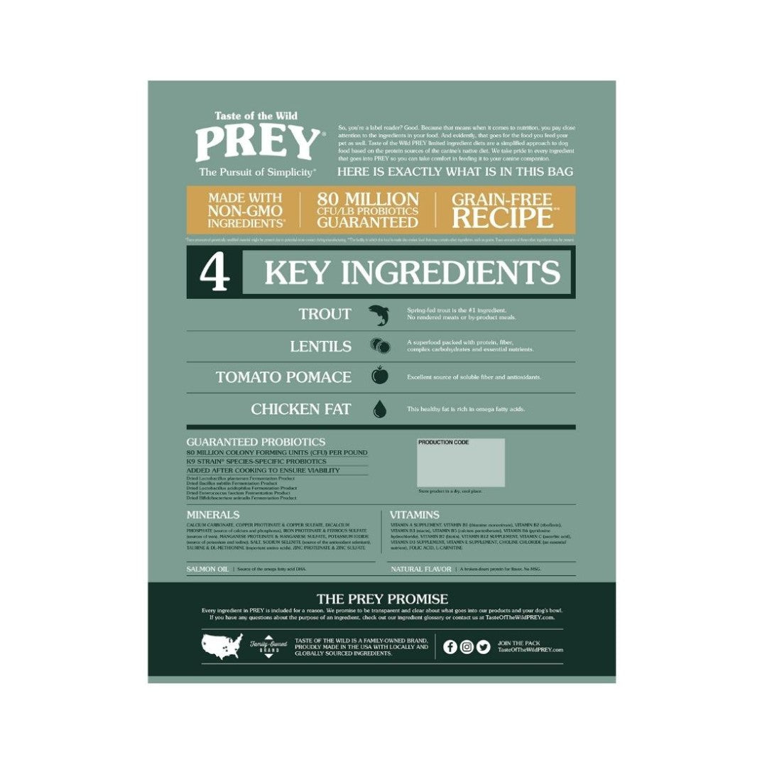 Taste of the Wild PREY Trout Limited Ingredient Recipe Dog Dry Food - product image 3