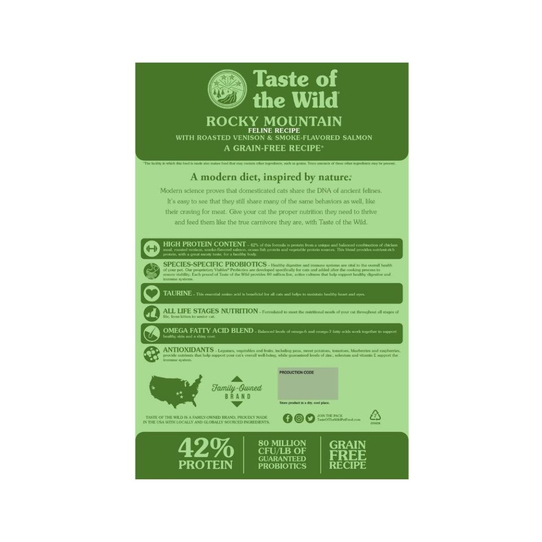Taste of the Wild Rocky Mountain Roasted Venison & Salmon Cat Dry Food - product image 3