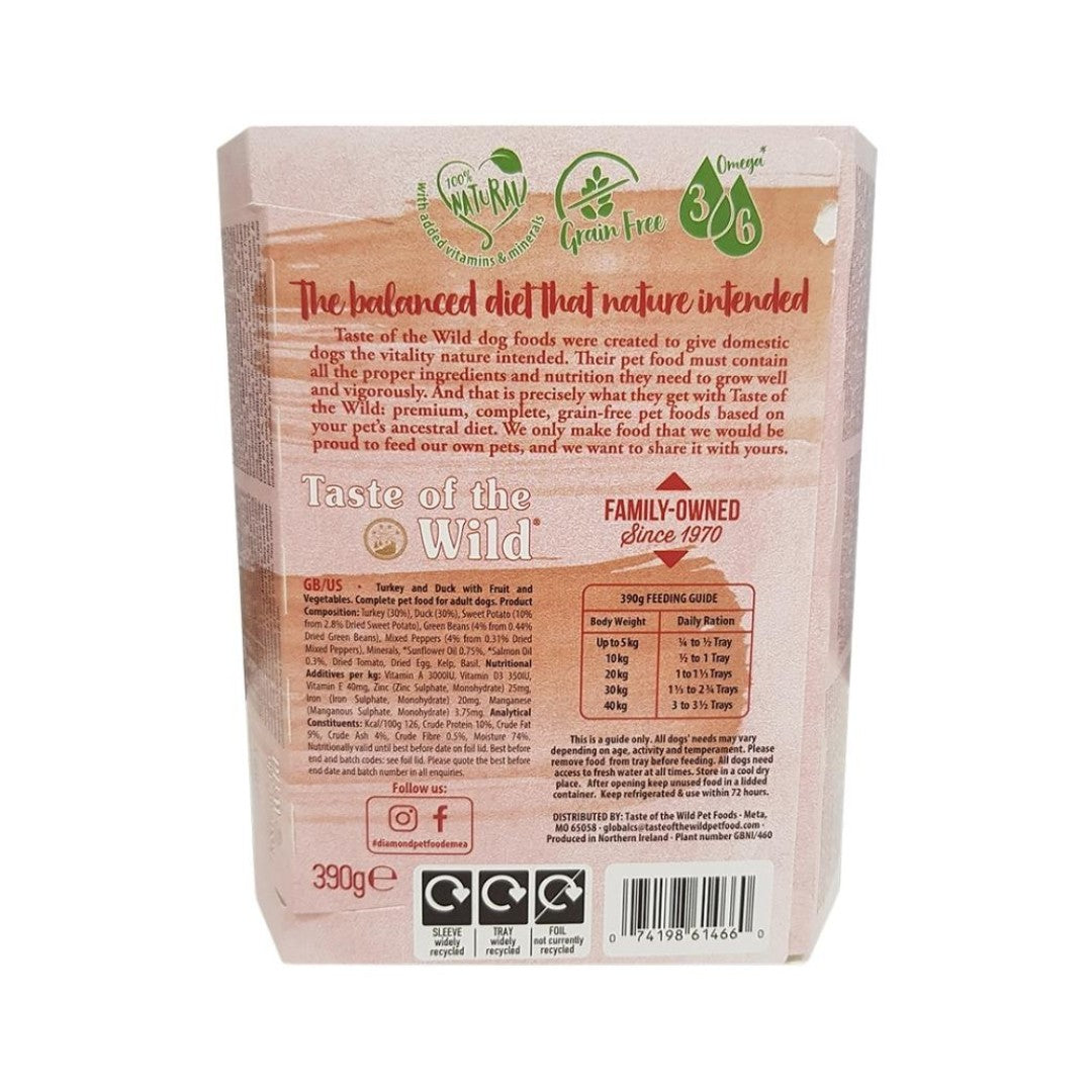 Taste of the Wild Turkey & Duck with Fruit and Vegetables Dog Wet Food – 390g - product image 4