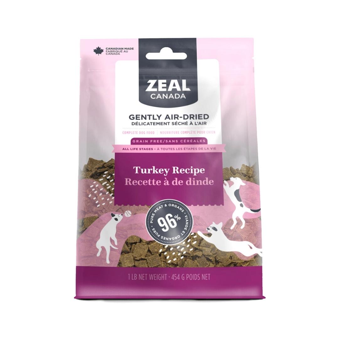 Zeal Canada Gently Air-Dried Turkey Dog Dry Food - front packaging